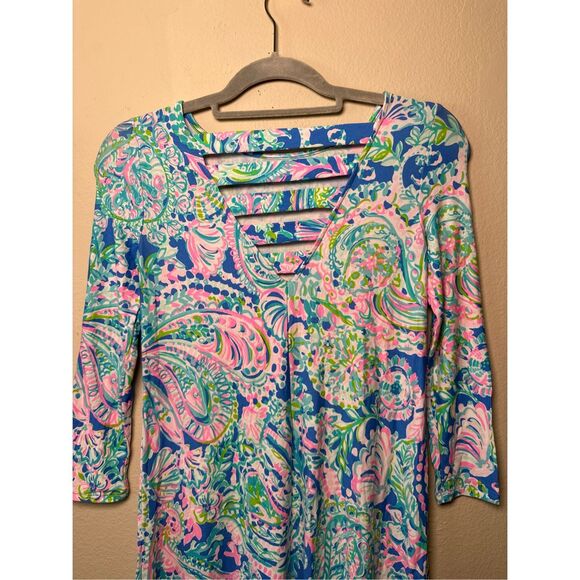 Lilly Pulitzer Ophelia Swing Dress Sz  XXS Multi dream team Paisley Preppy Vacat - Picture 4 of 7